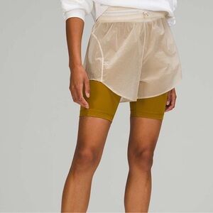 Lululemon Athletica Cream and Tan Athletic Shorts